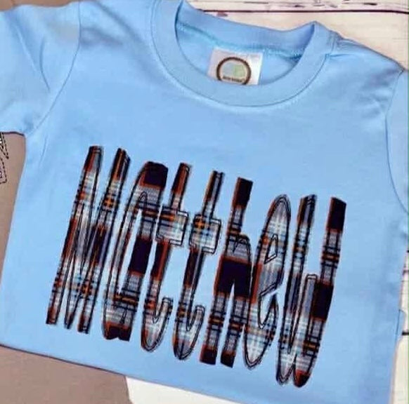 Plaid Appliqué Single Name