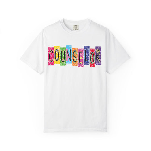 Colorful Counselor T-Shirt, Unisex Tee for Camp Counselors, Teacher Gift, Summer Camp Apparel, Fun and Vibrant Shirt