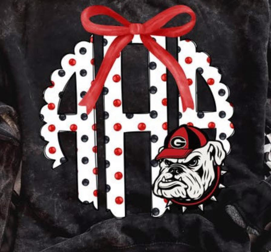 Monogrammed Red & White